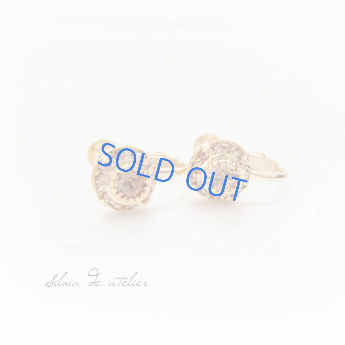 画像2: vintageスワロフスキー シルキーゴールドカラー ゴールドメッキイヤリング (2)