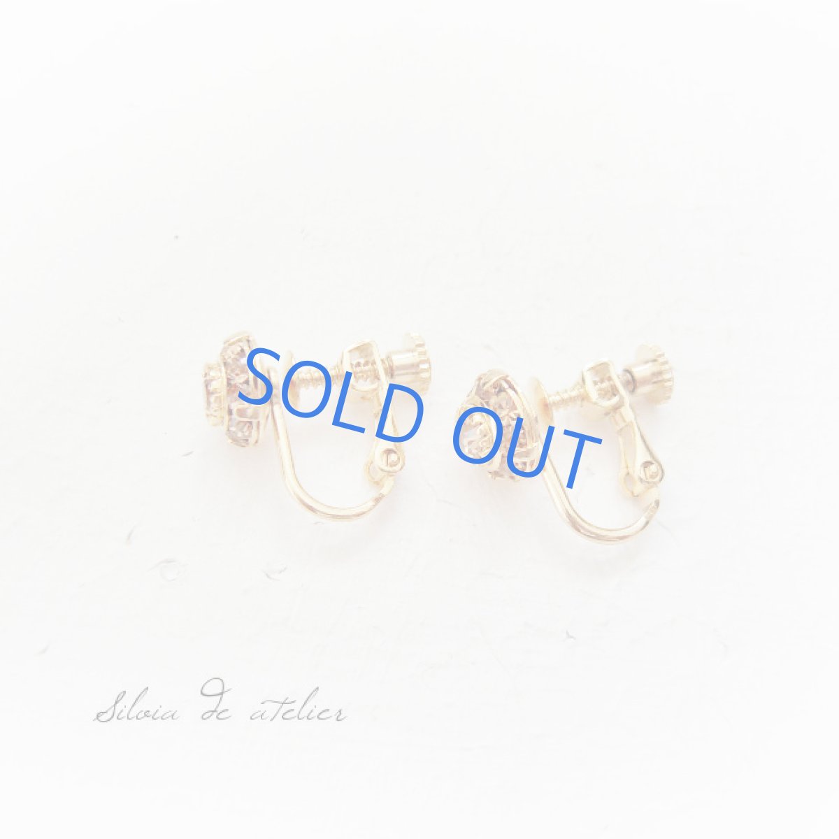 画像3: vintageスワロフスキー シルキーゴールドカラー ゴールドメッキイヤリング (3)