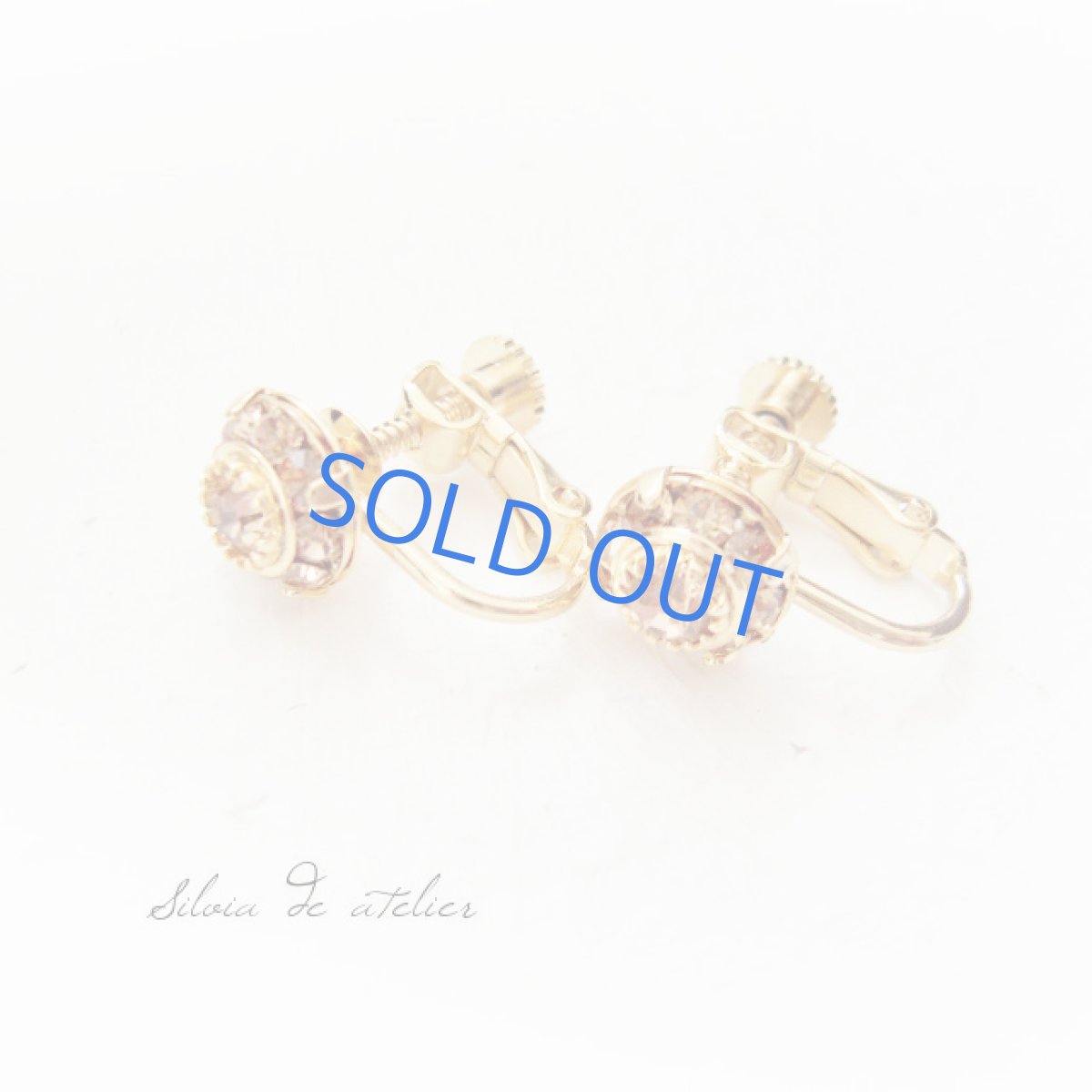 画像4: vintageスワロフスキー シルキーゴールドカラー ゴールドメッキイヤリング (4)