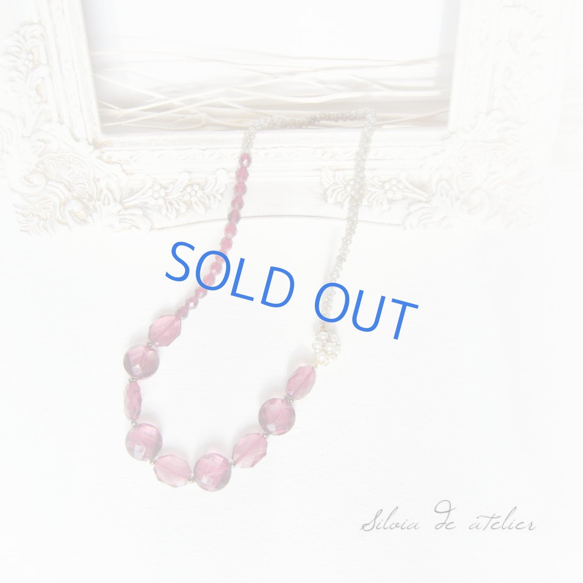 画像2: スワロフスキービジュー留め具 クリスタルチェコガラス バーガンディアクリルネックレス (2)