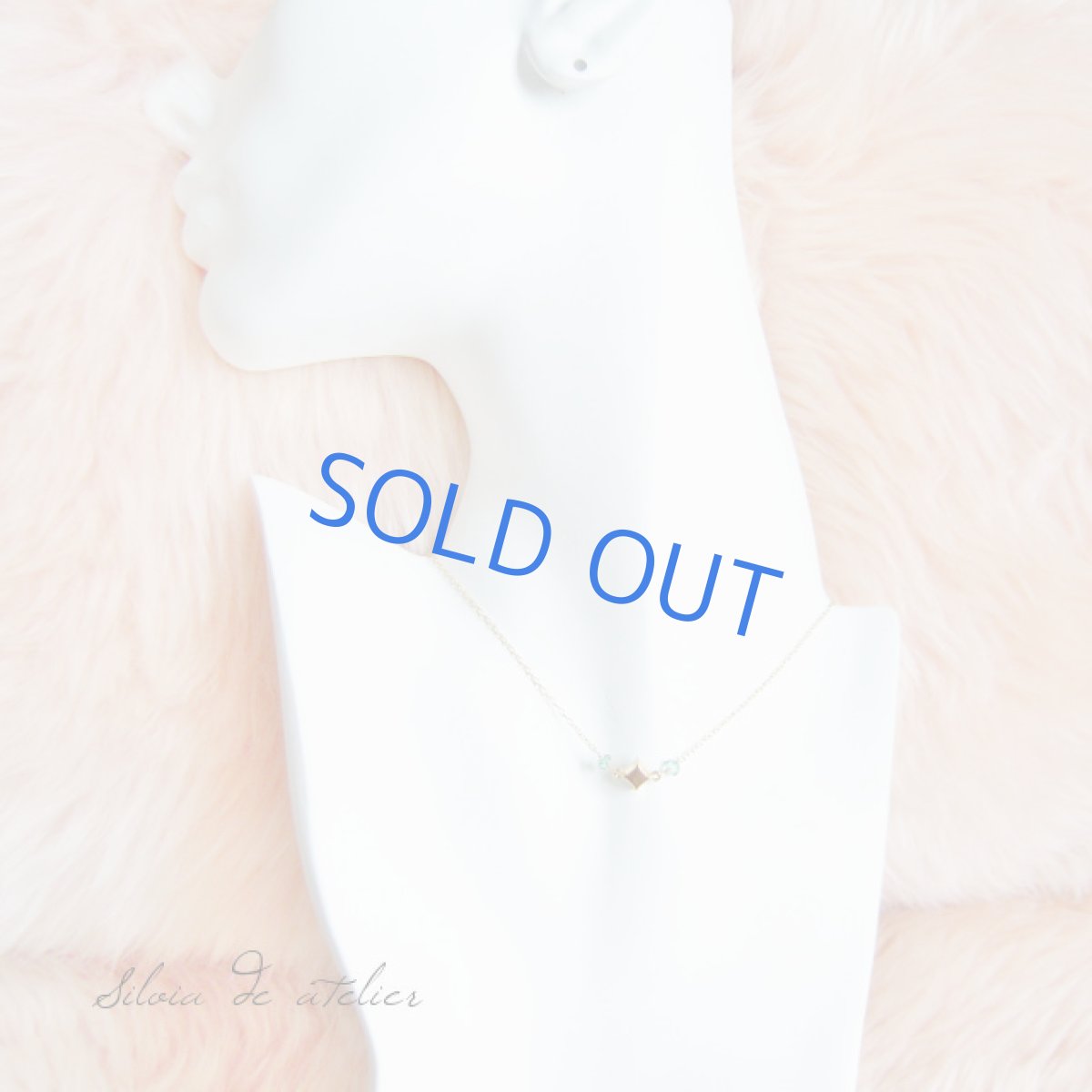 画像4: スワロフスキークリスタル×グリーンクォーツ ラインゴールドメッキネックレス (4)