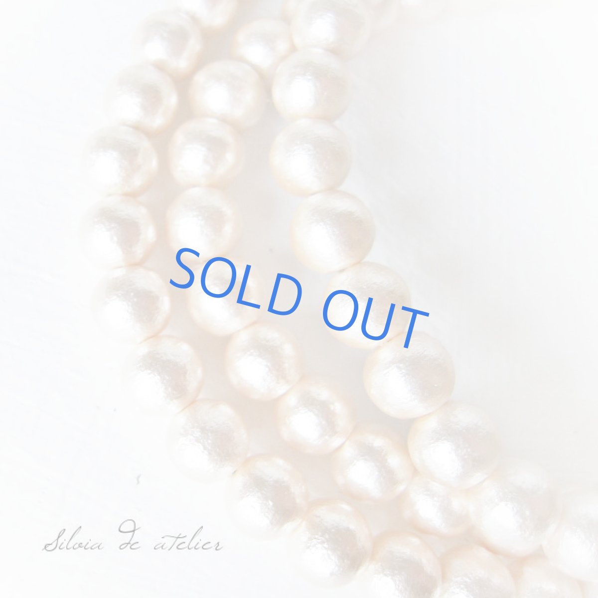 画像2: バタフライ スワロフスキービジュー留め具 ピンクコットンパール ロングネックレス (2)