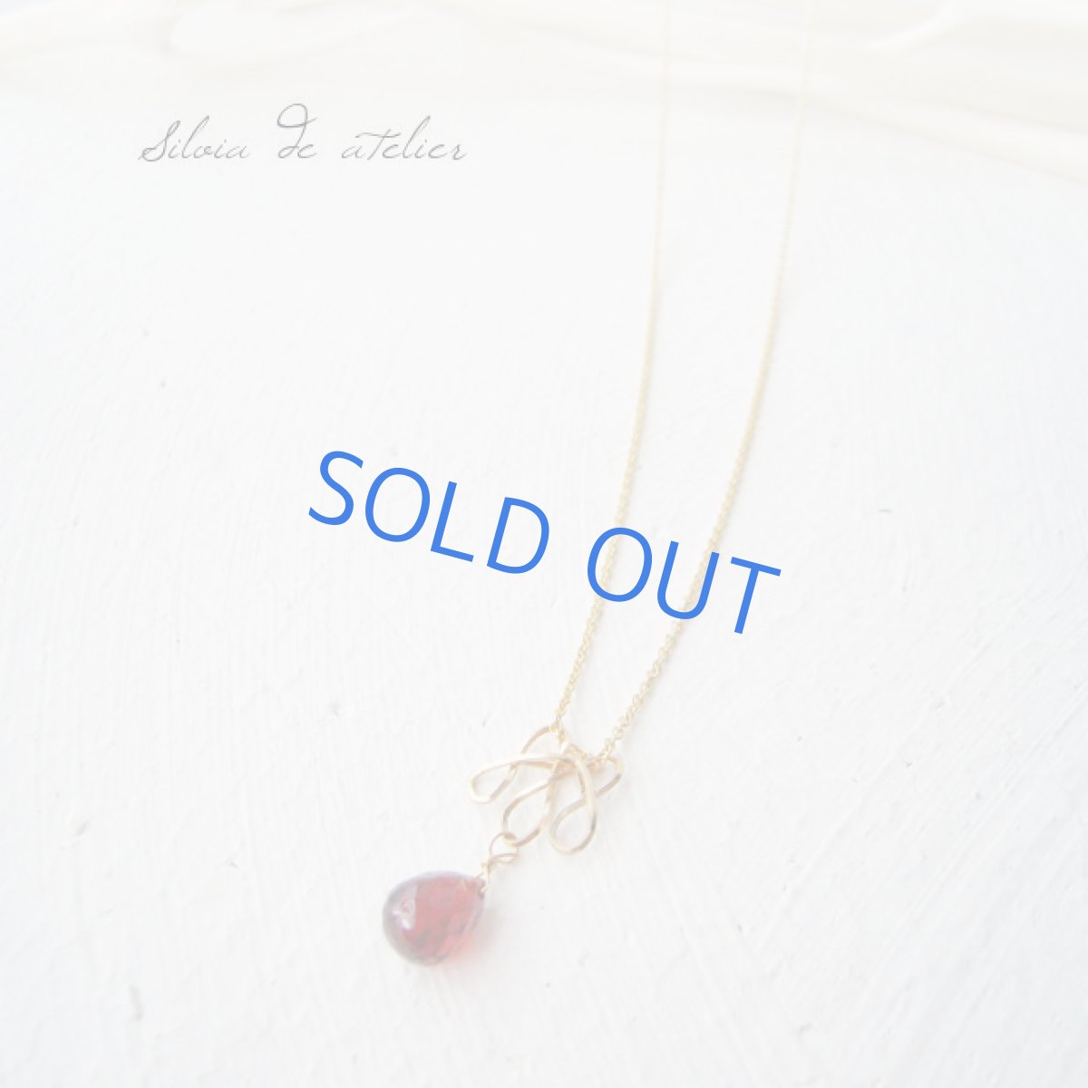 画像4: チャーム式 モザンビークガーネッドロップ デザイン14kgfネックレス (4)