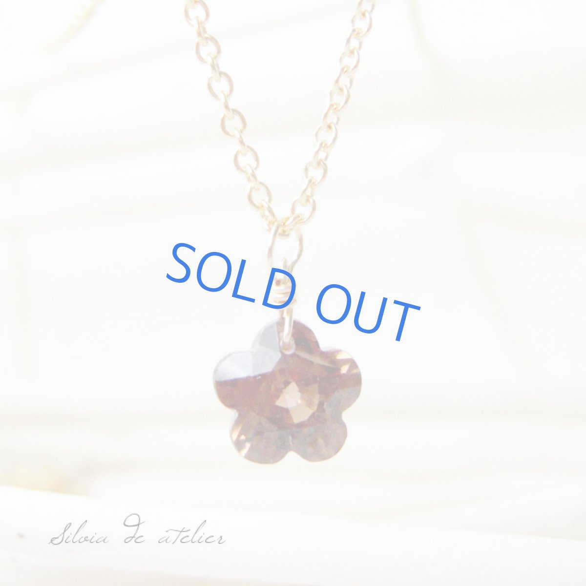 画像2: 天然ブラウンジルコン フラワーカット 14kgfネックレス (2)