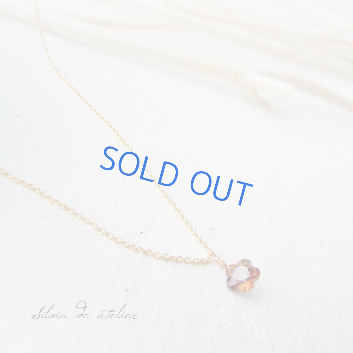 画像3: 天然ブラウンジルコン フラワーカット 14kgfネックレス (3)