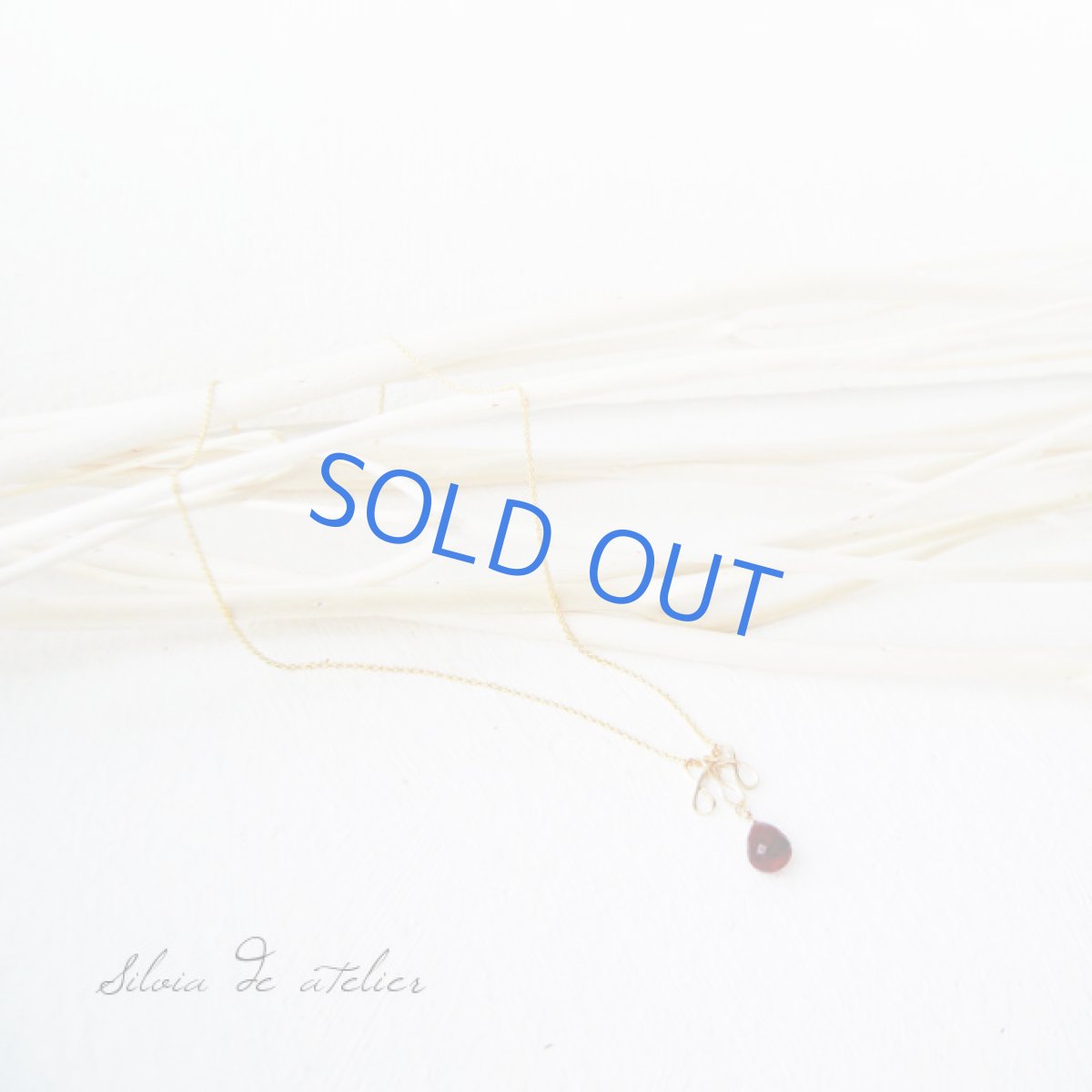 画像3: チャーム式 モザンビークガーネッドロップ デザイン14kgfネックレス (3)