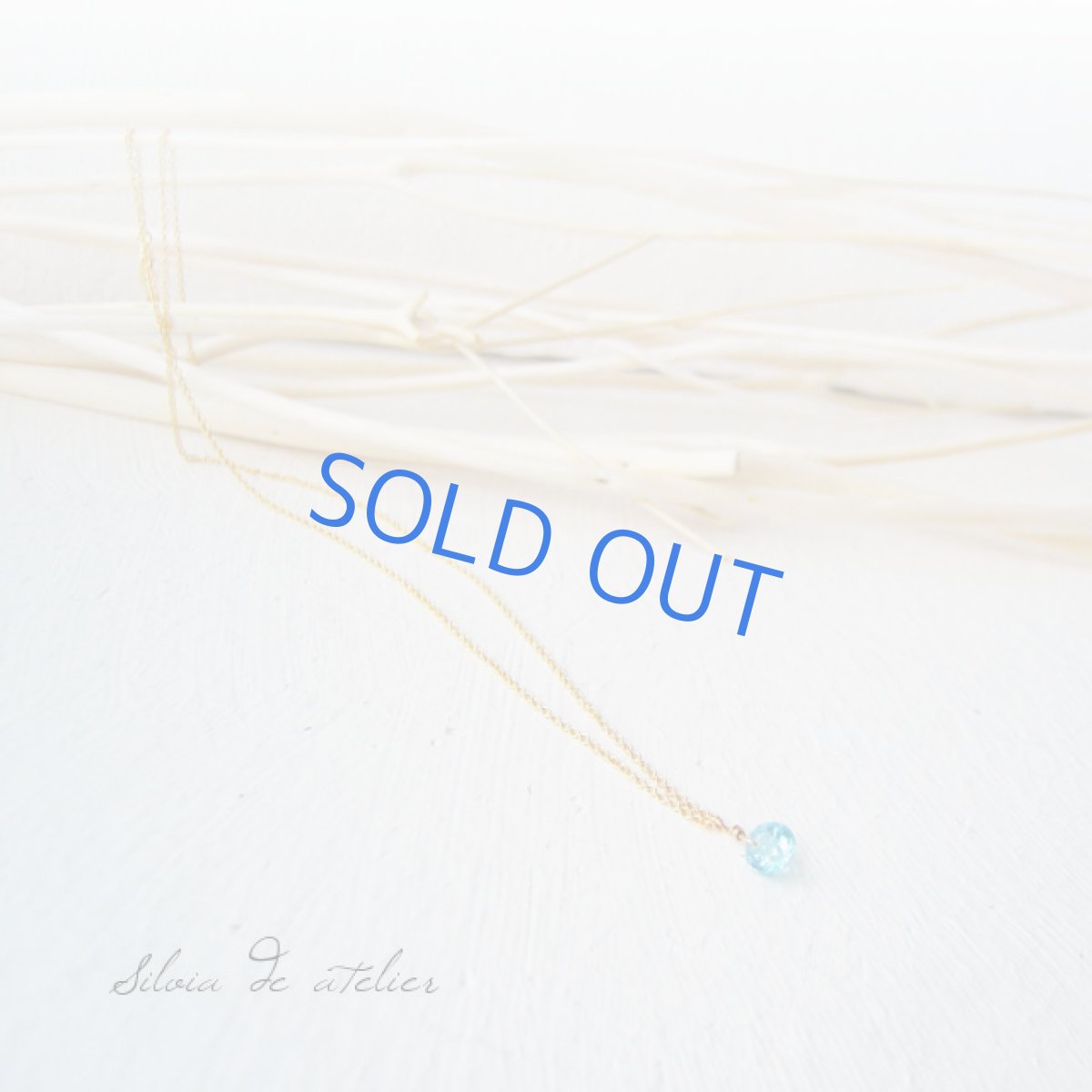 画像2: プチ ブルーアパタイト ラウンドジェム 14kgfネックレス (2)