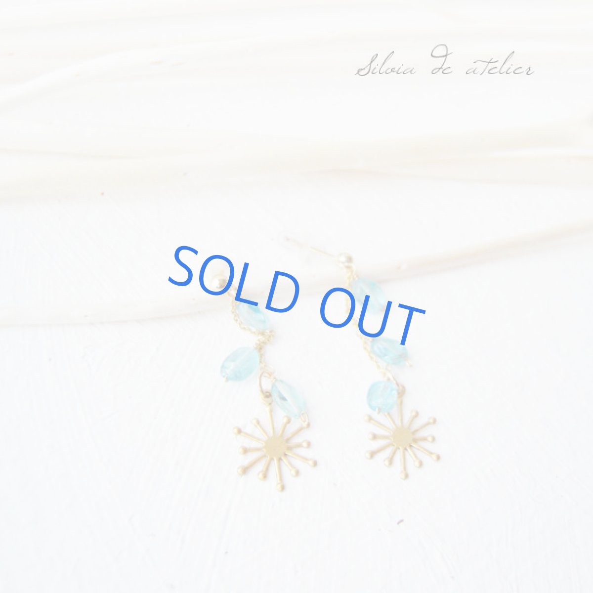 画像2: SunFlower♪ アパタイトオーバル 14kgfピアス (2)