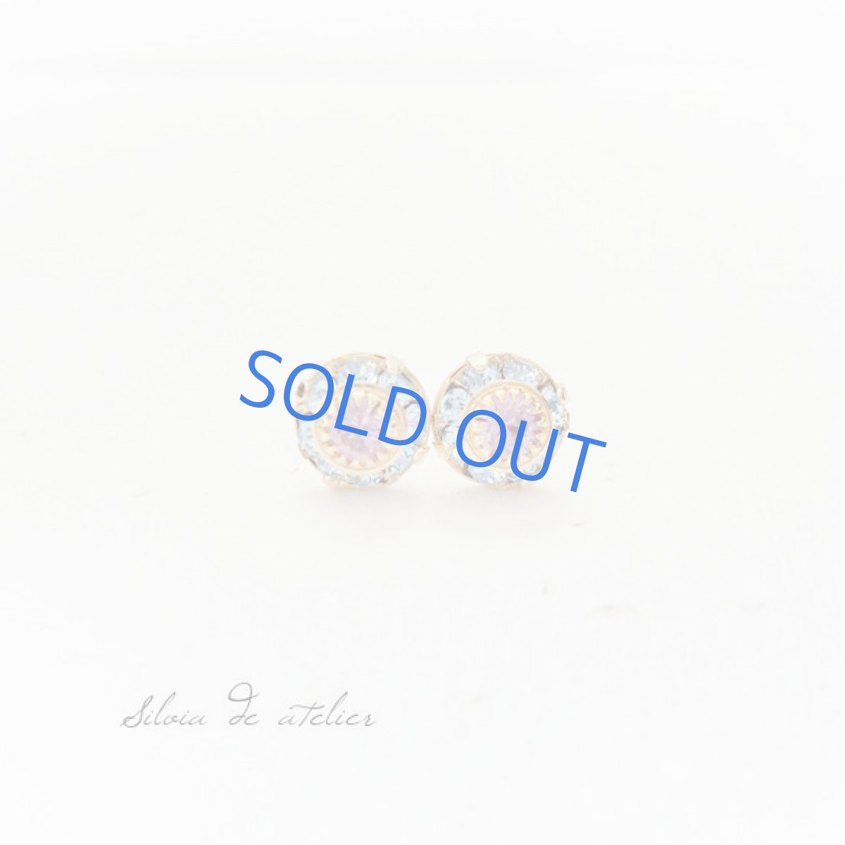 画像2: vintageスワロフスキー ブルー×ラベンダー ゴールドメッキピアス (2)