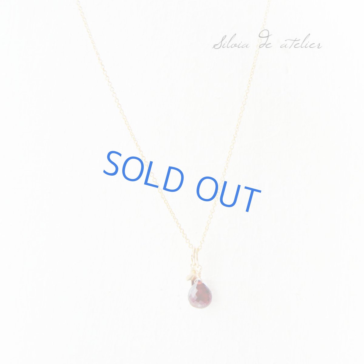 画像3: ダークガーネットカラー マロンカット クロスチャーム付 14kgfネックレス (3)