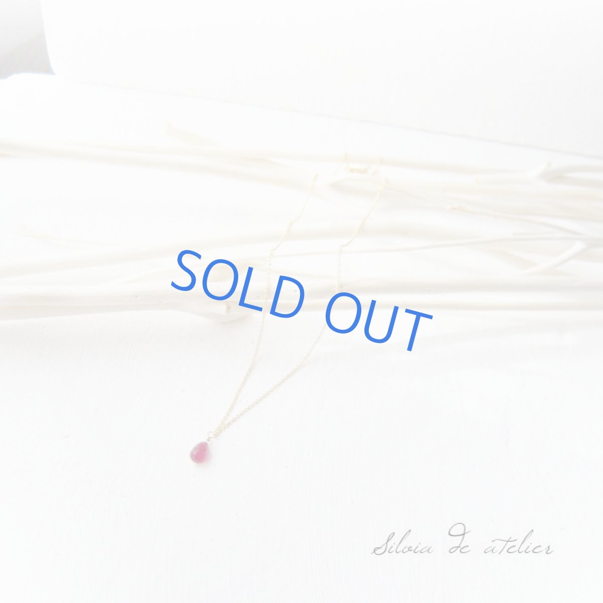 画像4: ルビー ブリオレットドロップ 一粒14kgfネックレス (4)