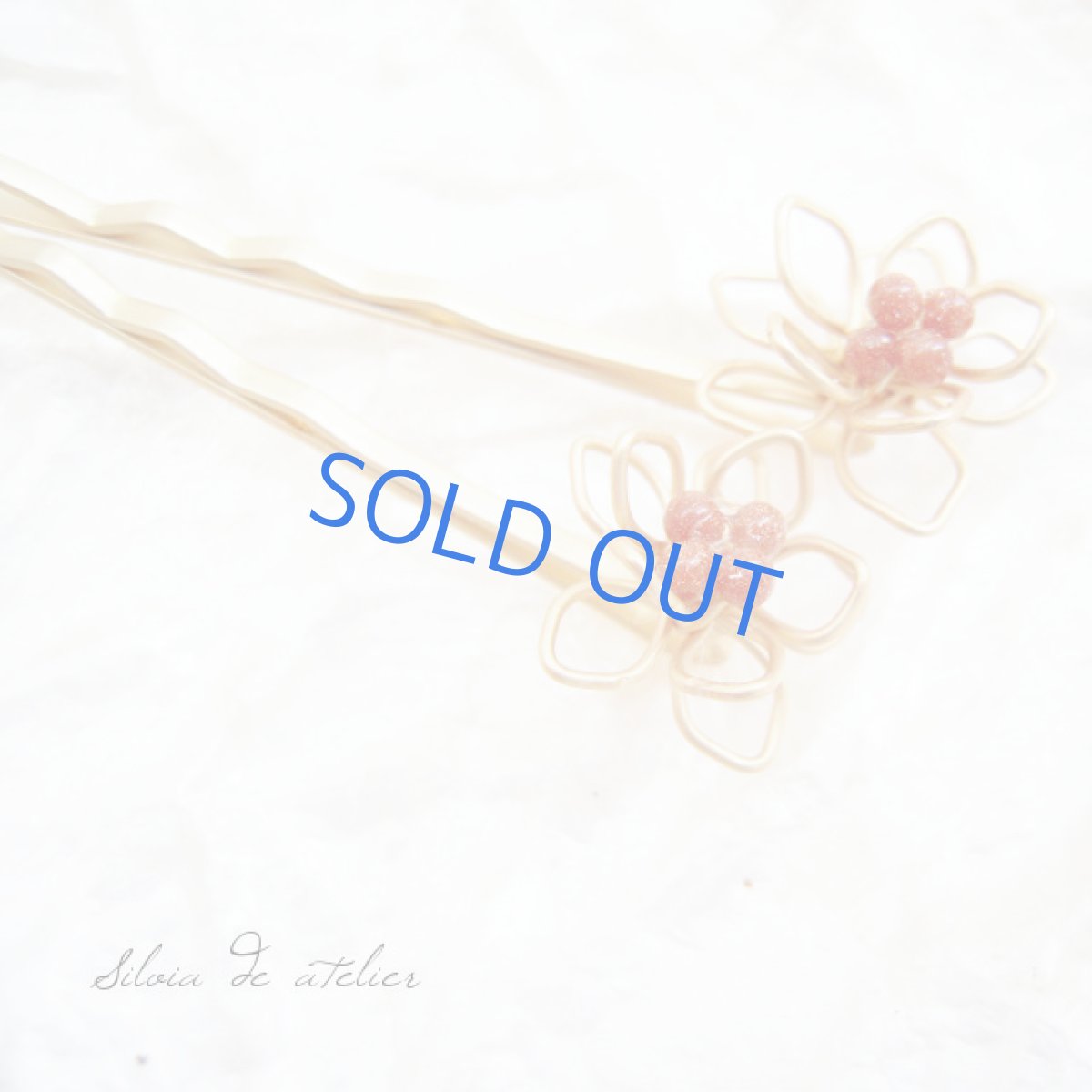 画像2: 2本セット♪マットゴールドフラワー ヘアピン (2)