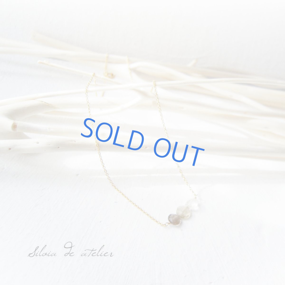 画像5: スモーキークォーツ×トルマリン 3ストーンコイン 14kgfネックレス (5)