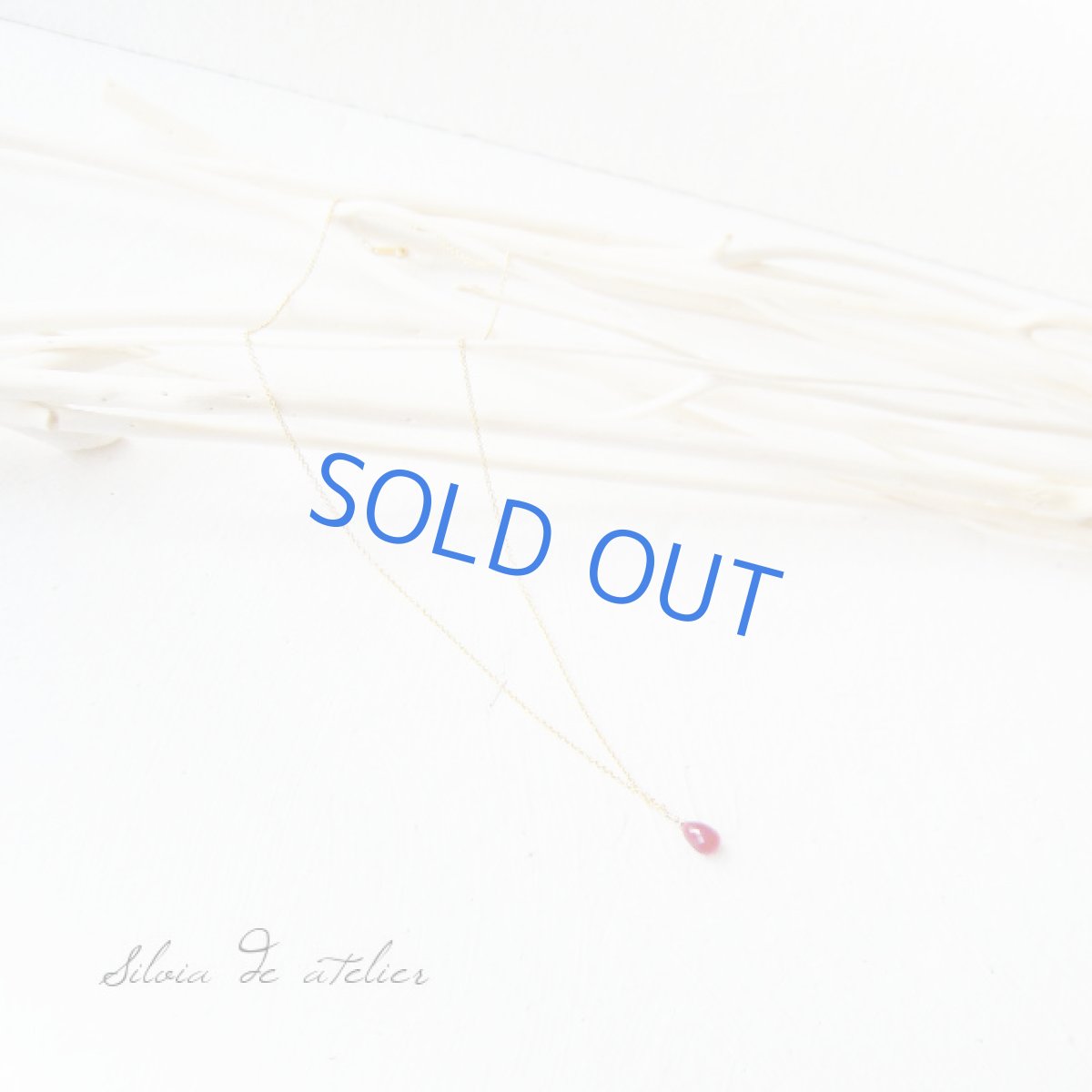 画像3: ルビー ブリオレットドロップ 一粒14kgfネックレス (3)