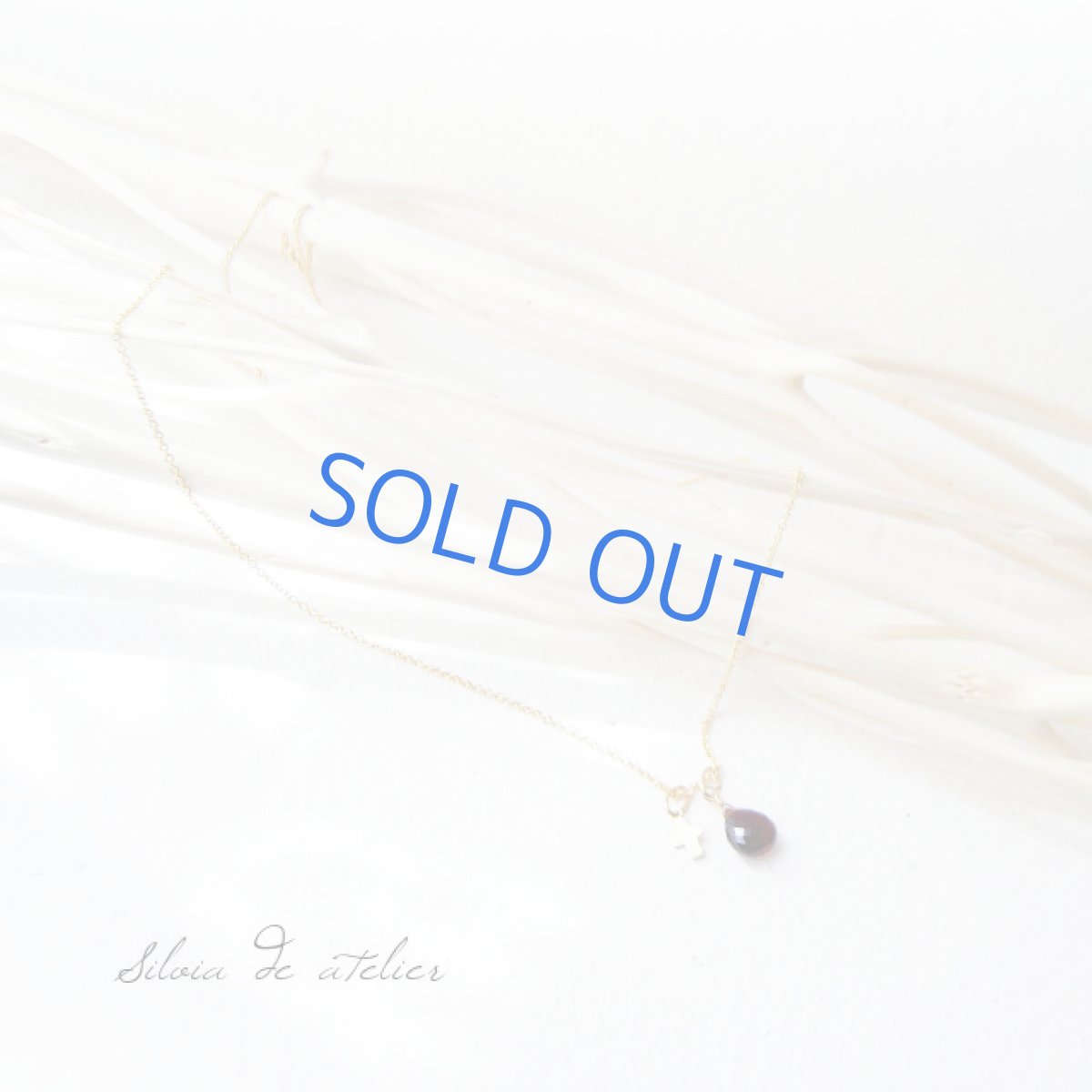 画像2: ダークガーネットカラー マロンカット クロスチャーム付 14kgfネックレス (2)