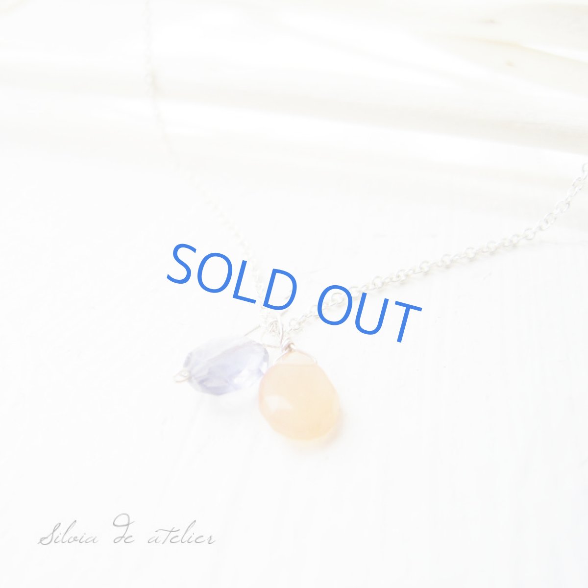 画像2: アイオライトタンブル×オレンジムーンストーン silver925ネックレス (2)