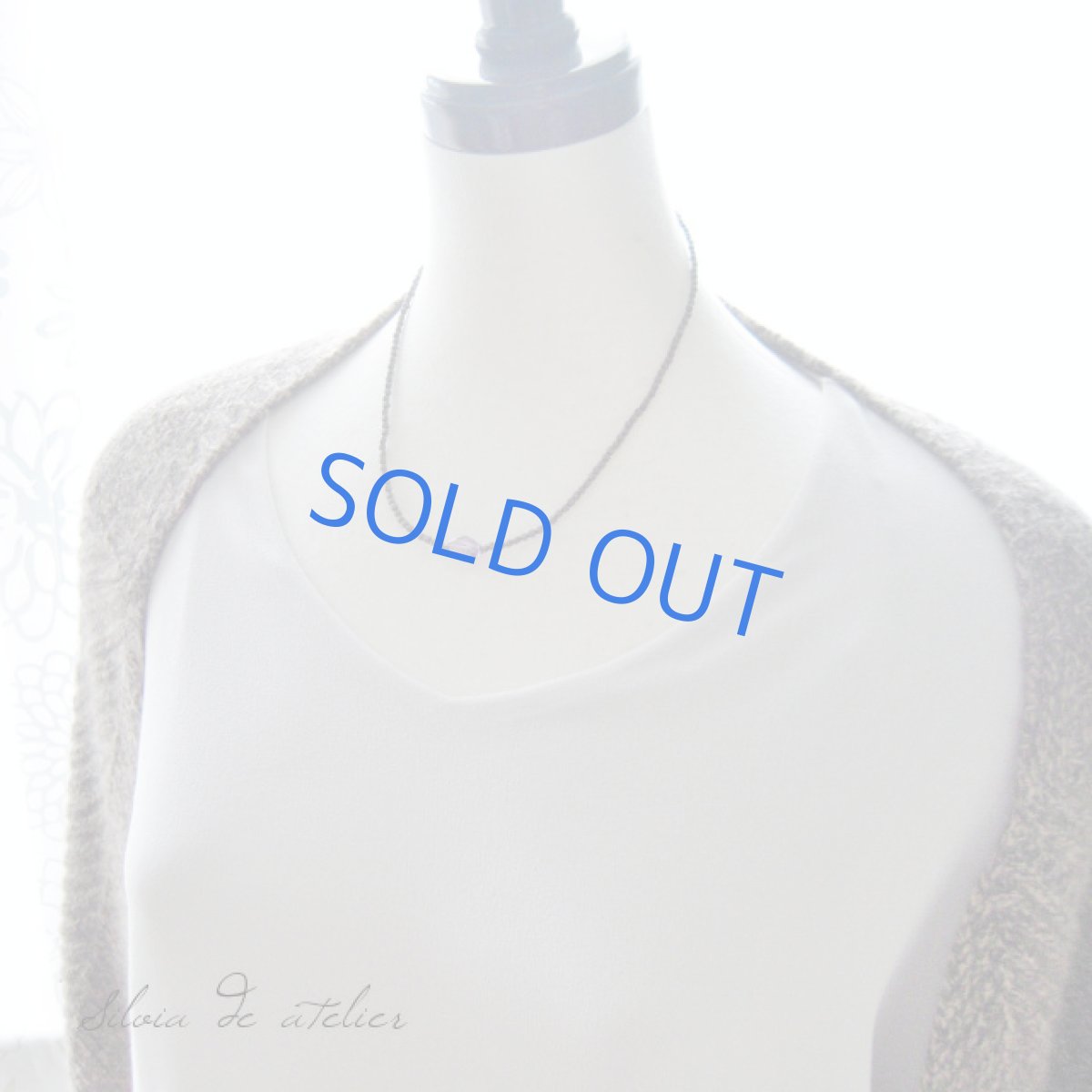 画像4: 宝石質天然石タンブルアメジスト メタルビーズショートネックレス (4)