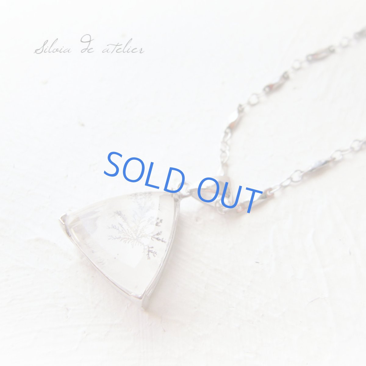 画像2: 【hanabi-triangle】AAAデンドリティッククォーツ シルバーネックレス (2)