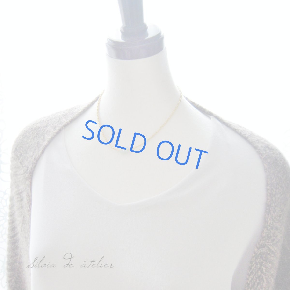 画像5: グリーンカイヤナイトオーバル メタルビーズショートネックレス (5)