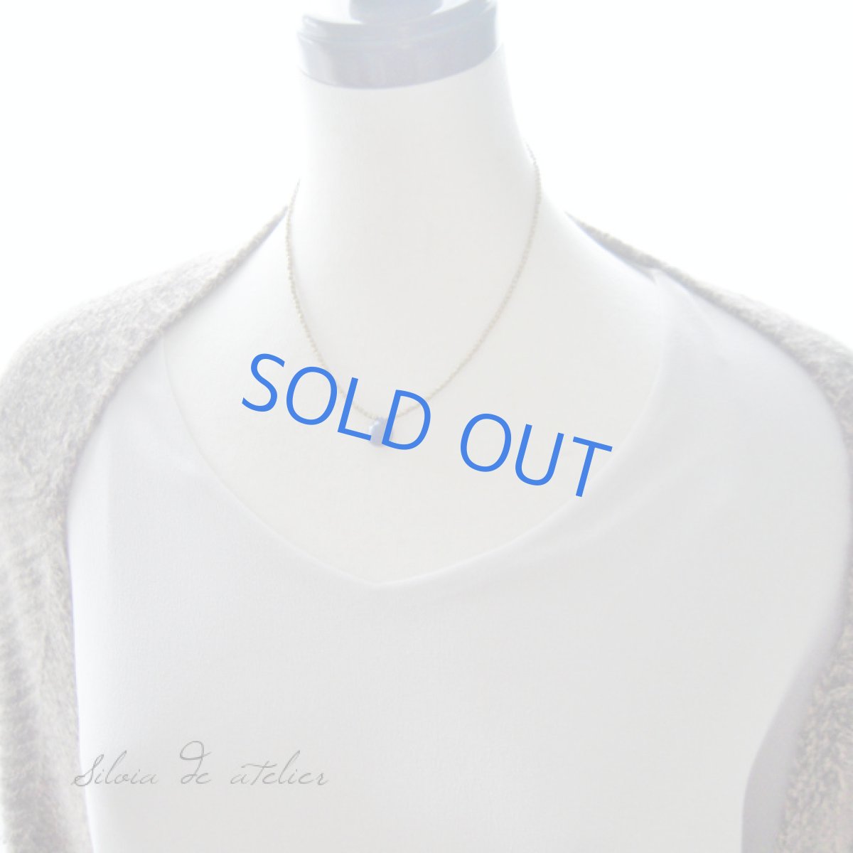 画像4: 大粒ラピスラズリマロンドロップ メタルビーズショートネックレス (4)