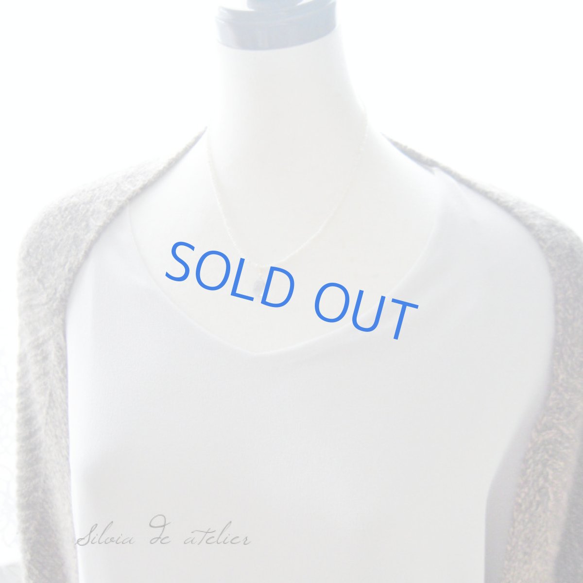 画像5: 宝石質フローライトペアシェイプ ケシパールショートネックレス (5)