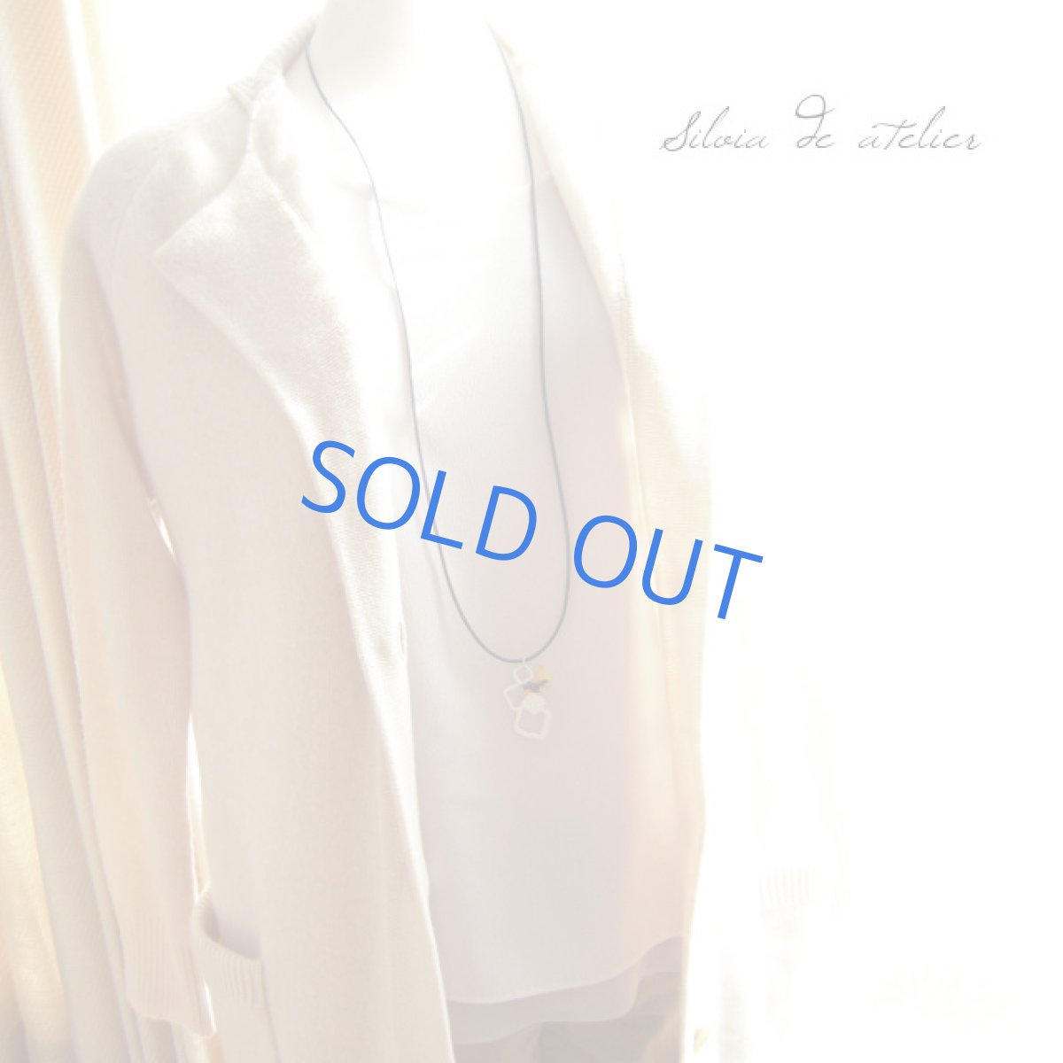 画像3: シルクリボン マットシルバーチャーム コード ネックレス (3)