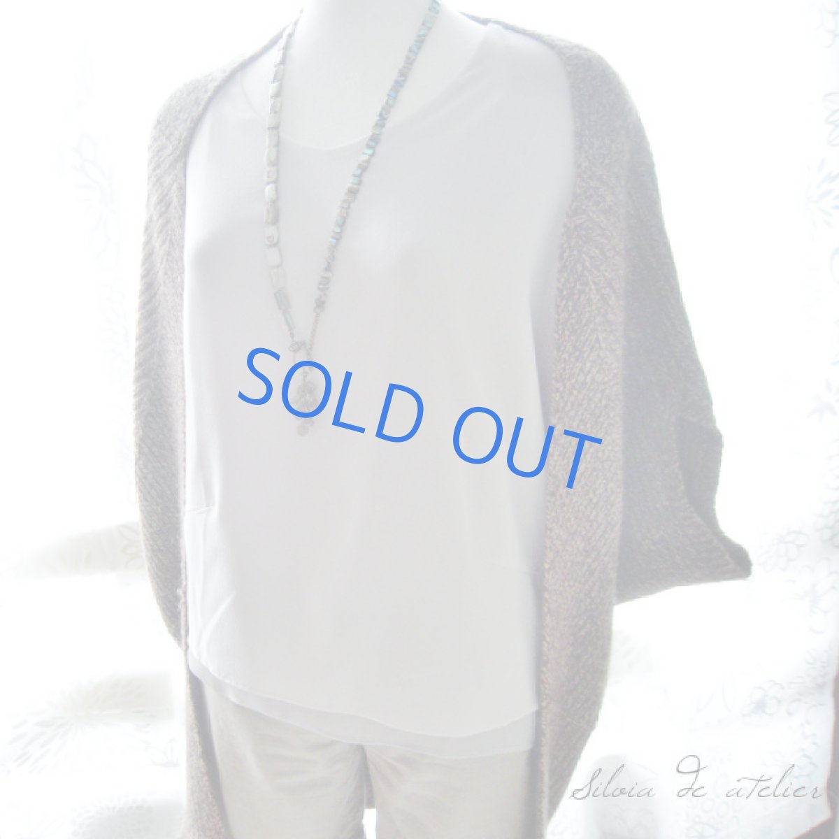 画像4: ベージュアバロンシェル&ブラックアバロンシェル フロントマンテルフリンジ ネックレス (4)