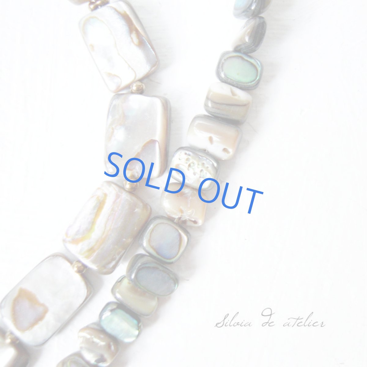 画像3: ベージュアバロンシェル&ブラックアバロンシェル フロントマンテルフリンジ ネックレス (3)