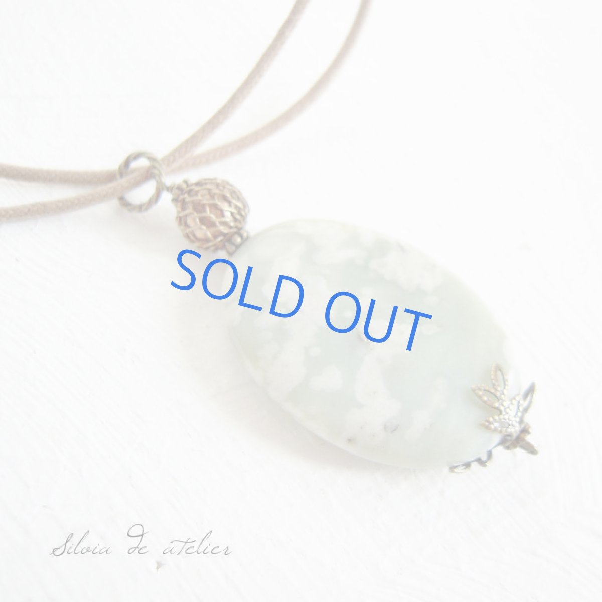 画像2: 大粒ネフライトインカルサイト コード ネックレス (2)