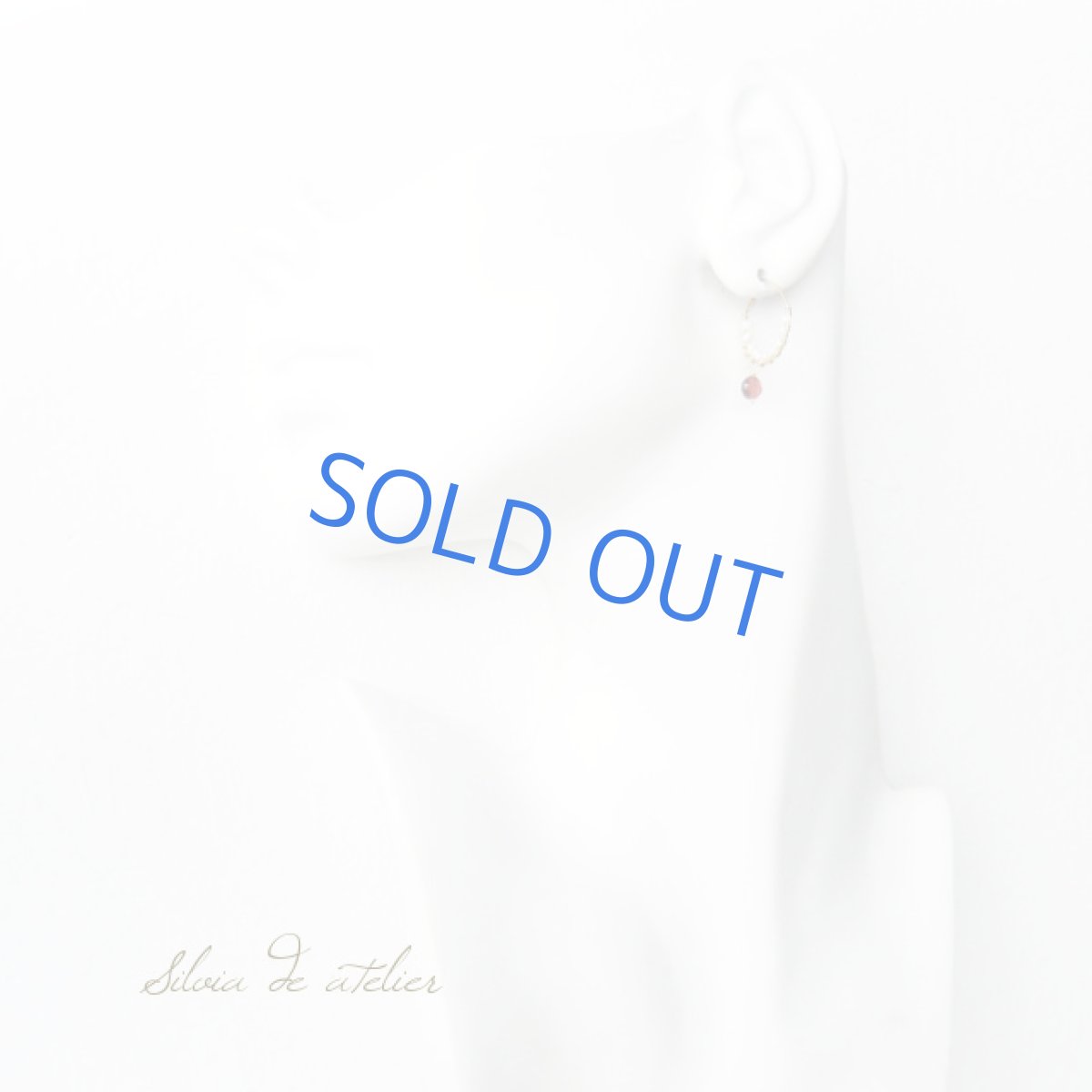 画像5: ケシパールチビフープ　ガーネットコイン　14kgfピアス (5)