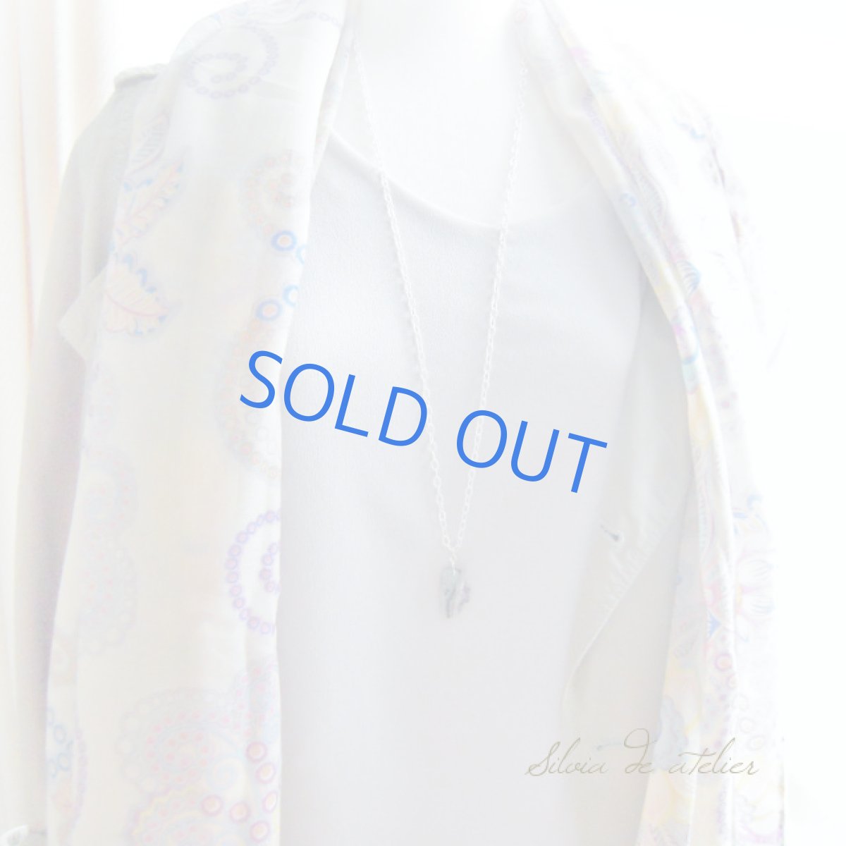 画像3: 希少♪アメジスト原石スライス　マットシルバーロングネックレス (3)