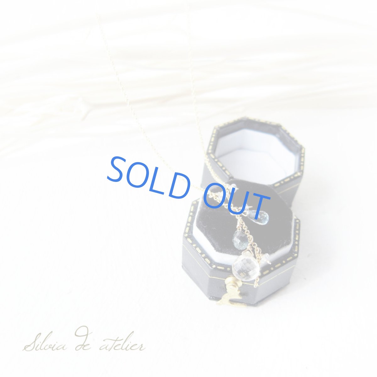 画像5: スキャポライト&グリーンクォーツ ドロップライン 14kgfネックレス (5)