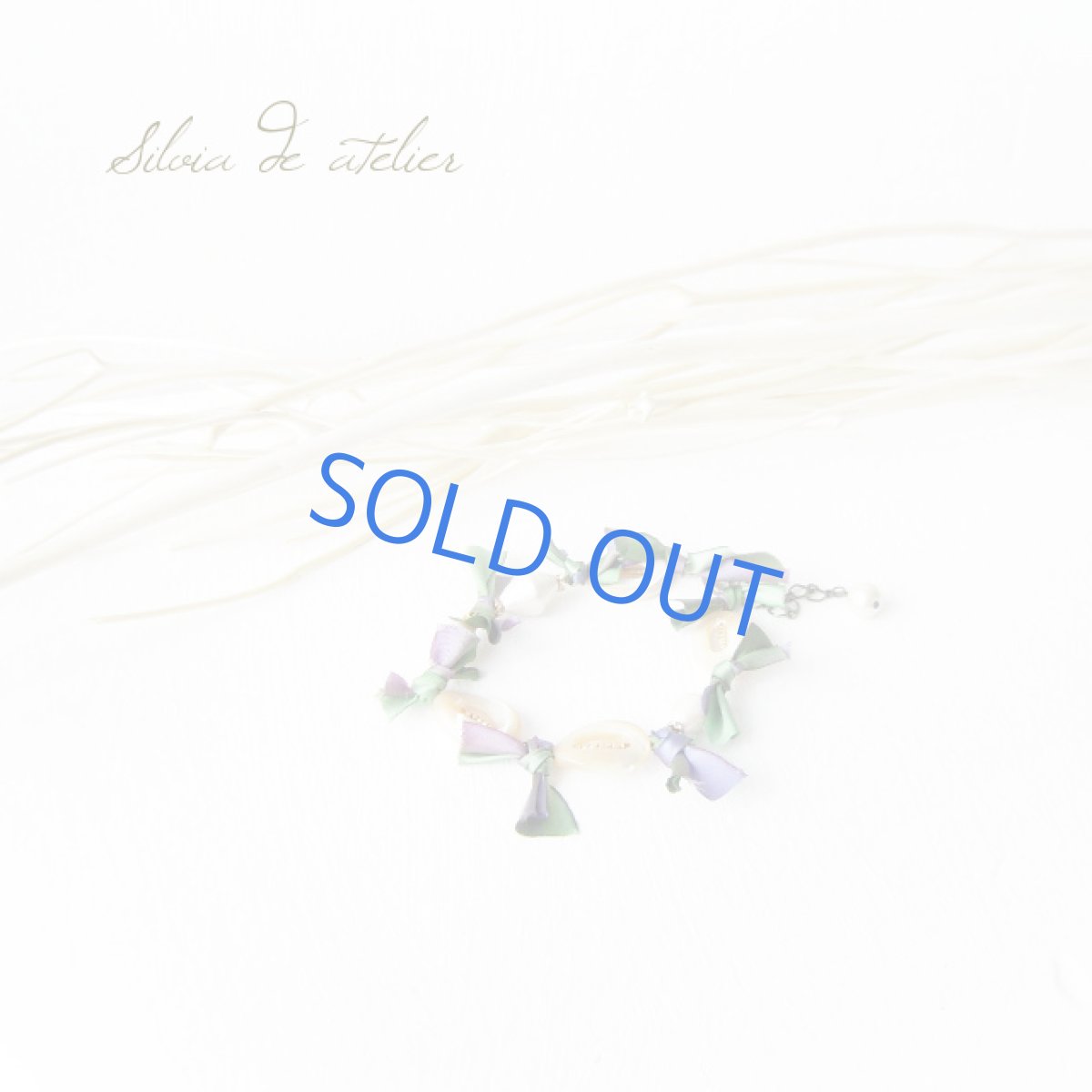 画像3: シェルパーツ シルクリボン ブレスレット (3)