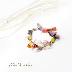 画像2: チェコガラス　シルクリボン　ブレスレット (2)