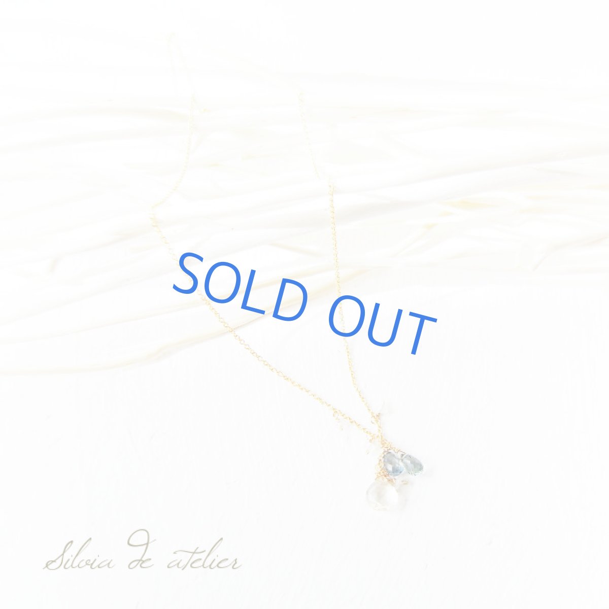 画像3: スキャポライト&グリーンクォーツ ドロップライン 14kgfネックレス (3)