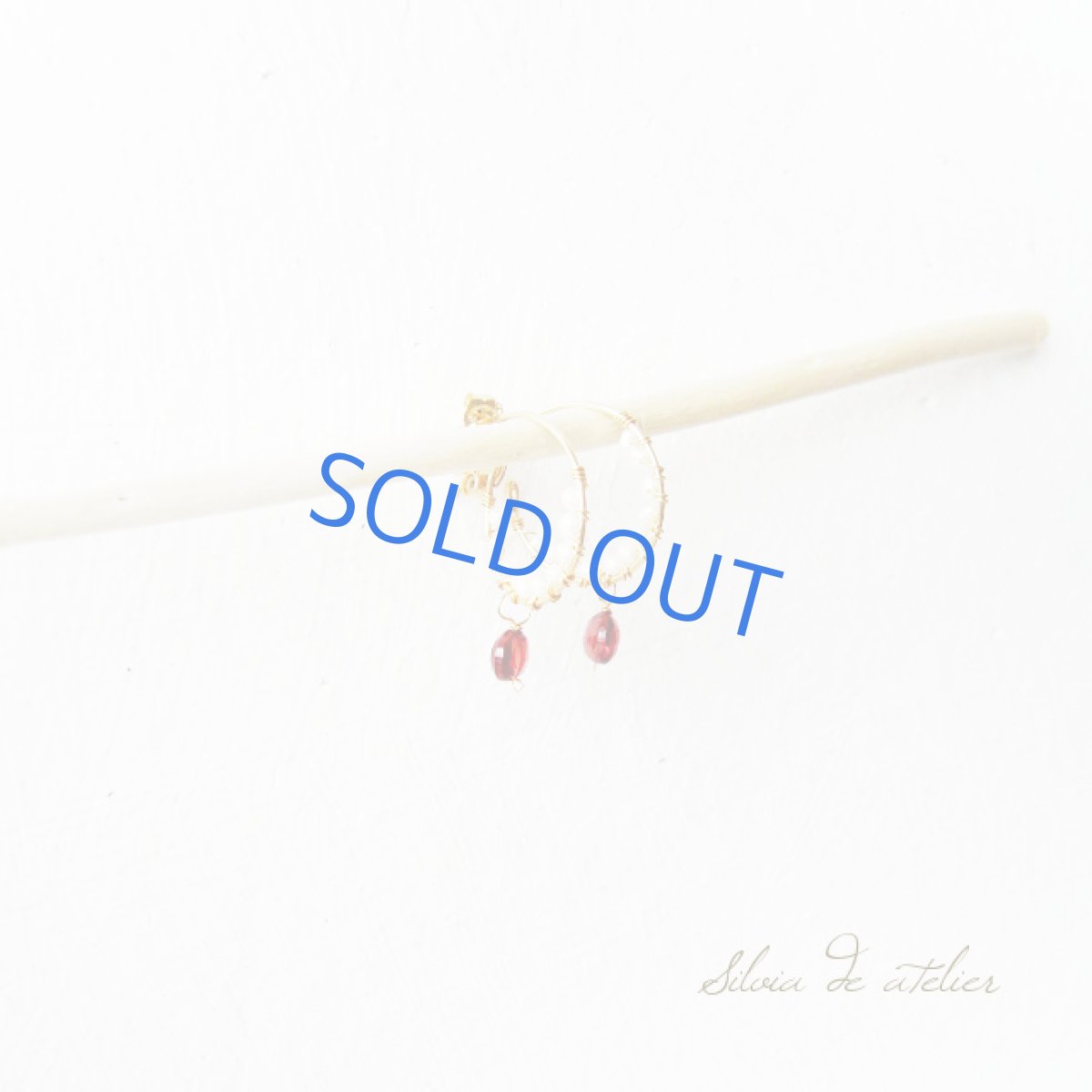 画像3: ケシパールチビフープ　ガーネットコイン　14kgfピアス (3)