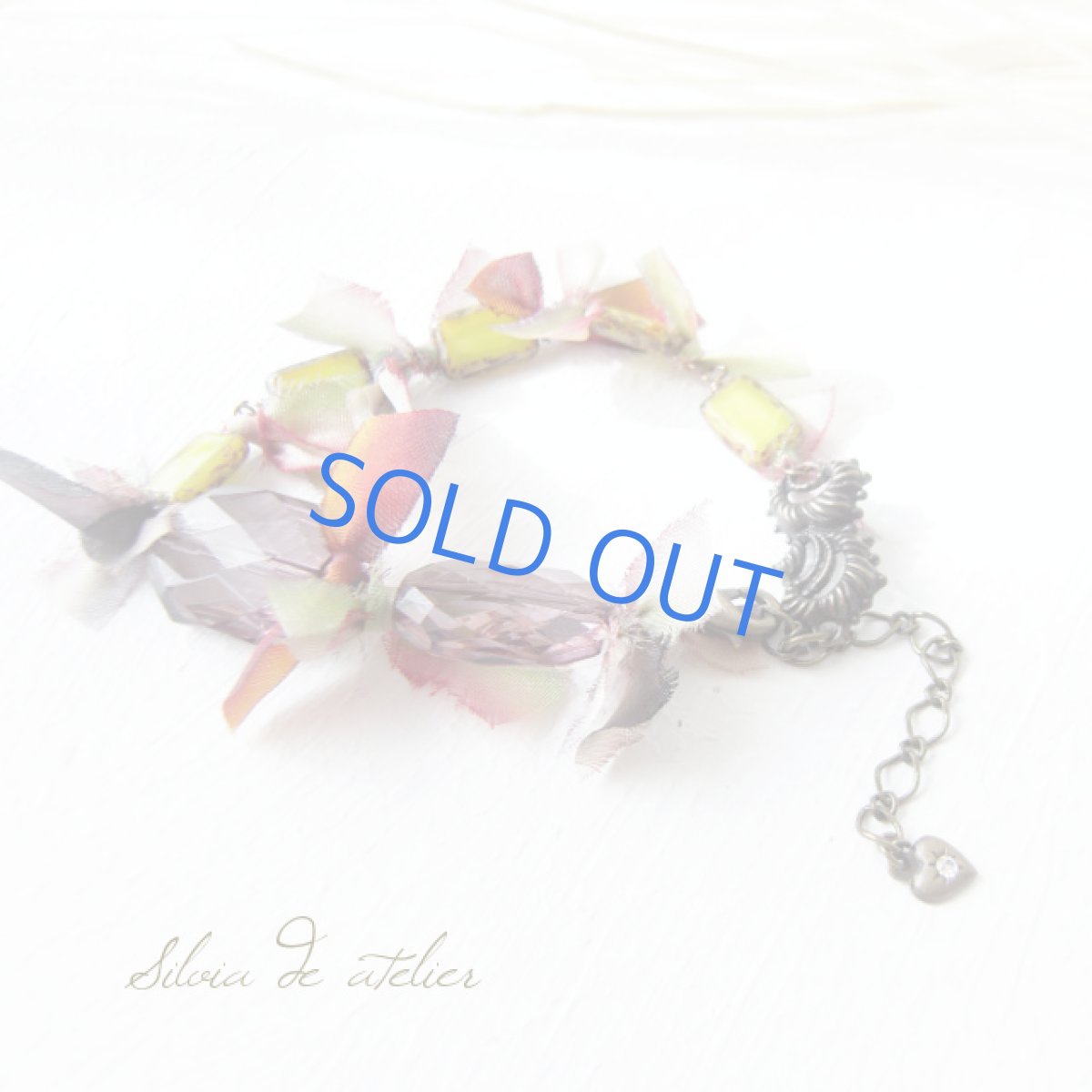 画像3: チェコガラス　シルクリボン　ブレスレット (3)