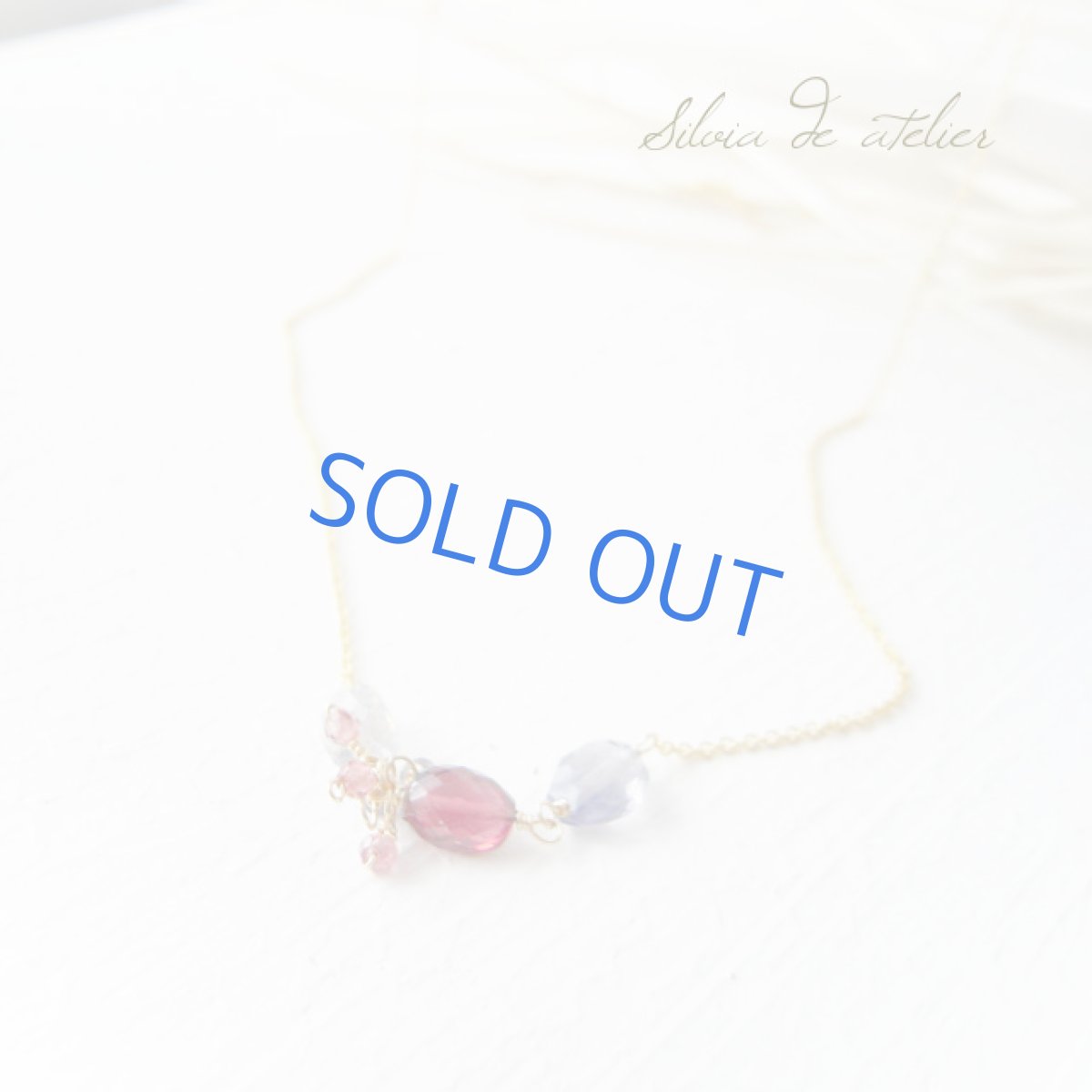 画像2: ガーネット&アイオライト&ラブラドライト 14kgfネックレス (2)