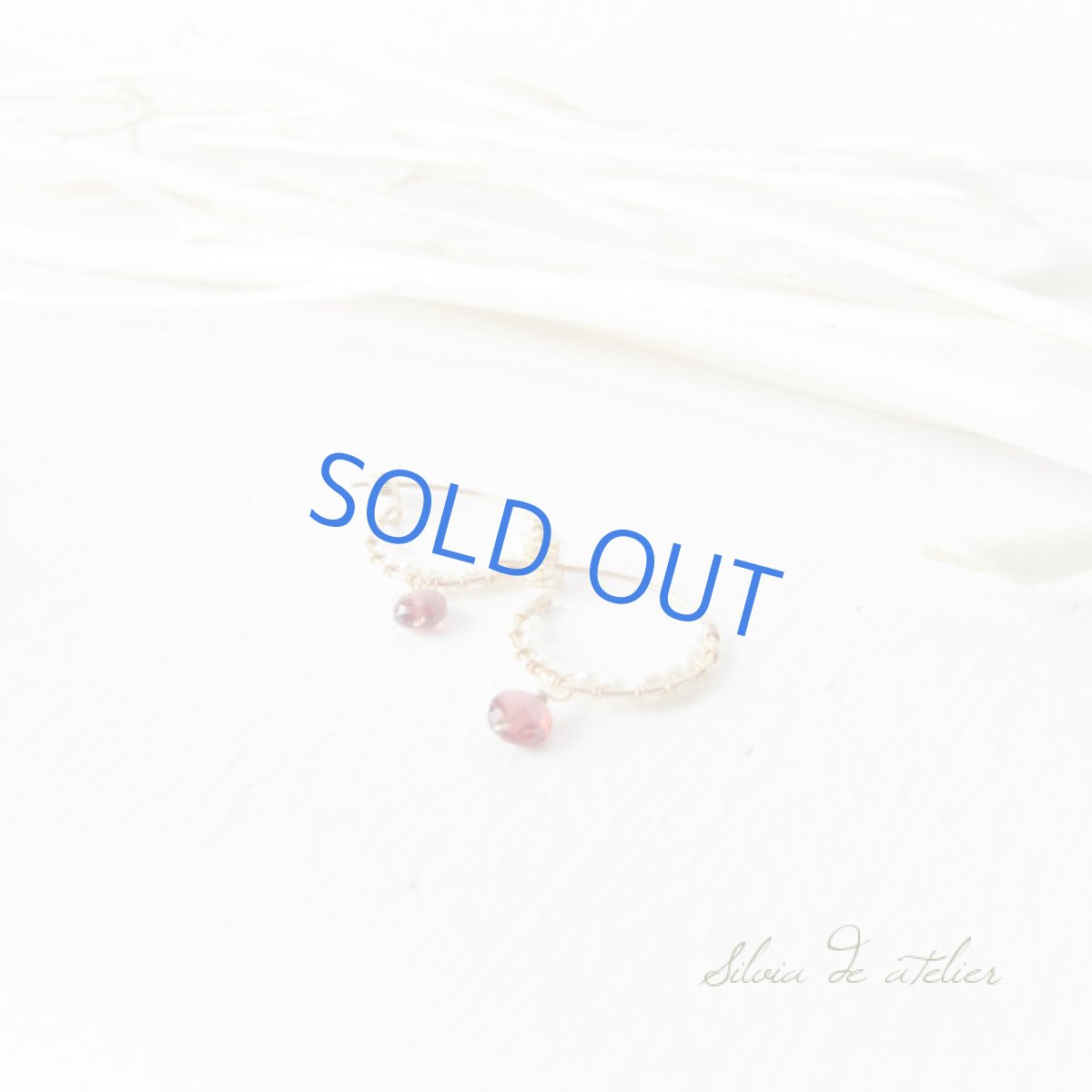 画像4: ケシパールチビフープ　ガーネットコイン　14kgfピアス (4)