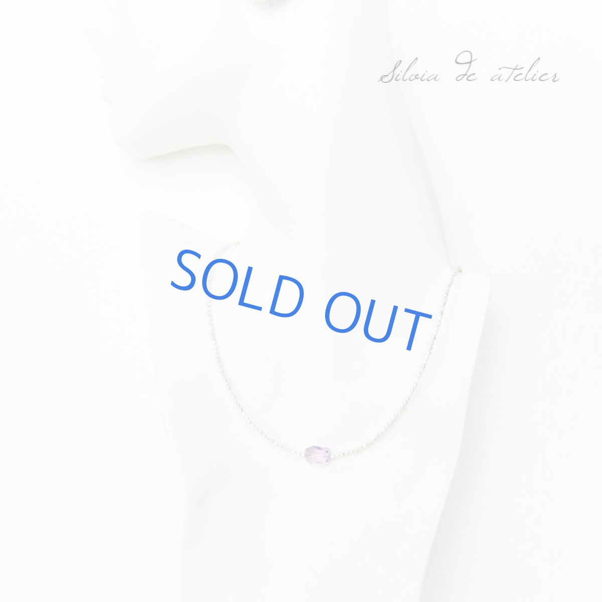 画像3: アメジストカット マットシルバーメタルビーズショートネックレス (3)