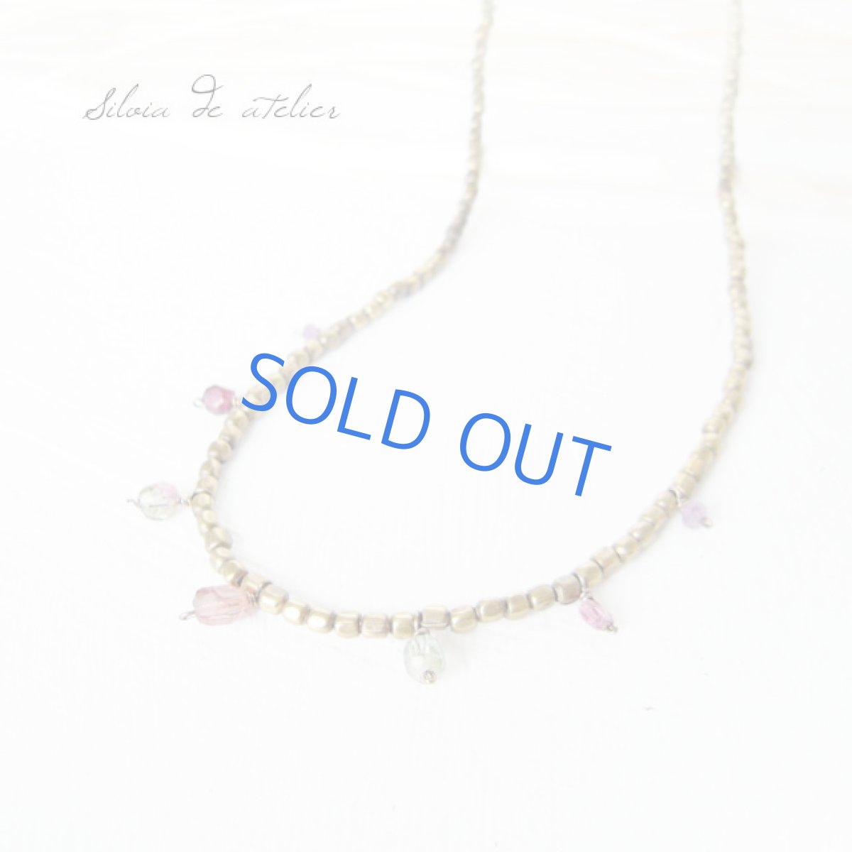 画像3: カラートルマリン フリンジ アンティークゴールドメタルビーズショートネックレス (3)