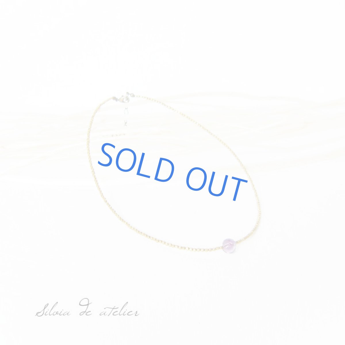 画像3: アメジストプレーンタンブル　アンティークゴールドメタルビーズショートネックレス (3)