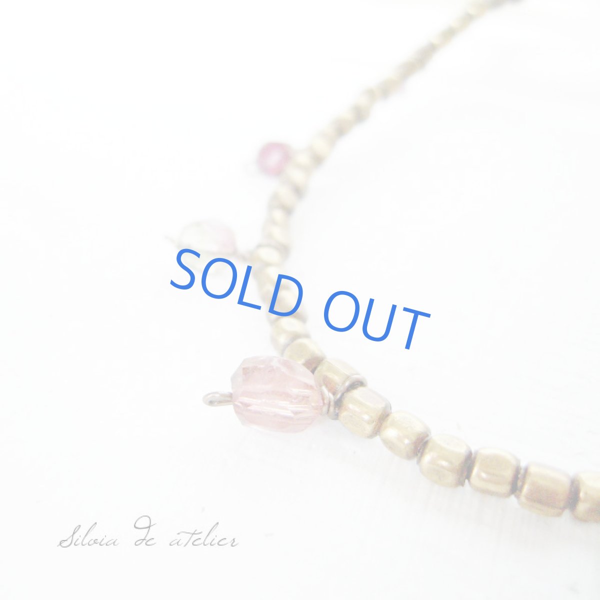 画像2: カラートルマリン フリンジ アンティークゴールドメタルビーズショートネックレス (2)