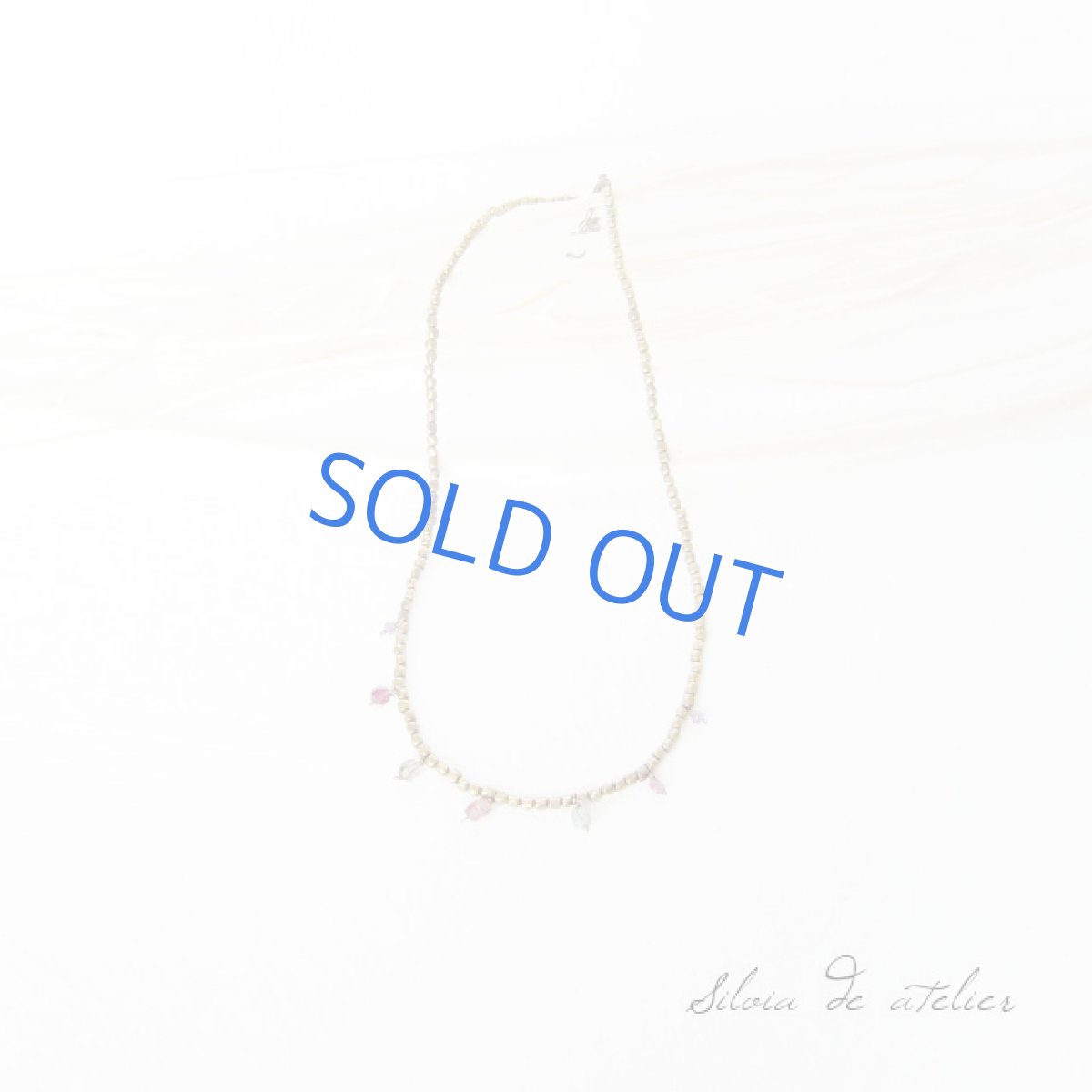 画像4: カラートルマリン フリンジ アンティークゴールドメタルビーズショートネックレス (4)