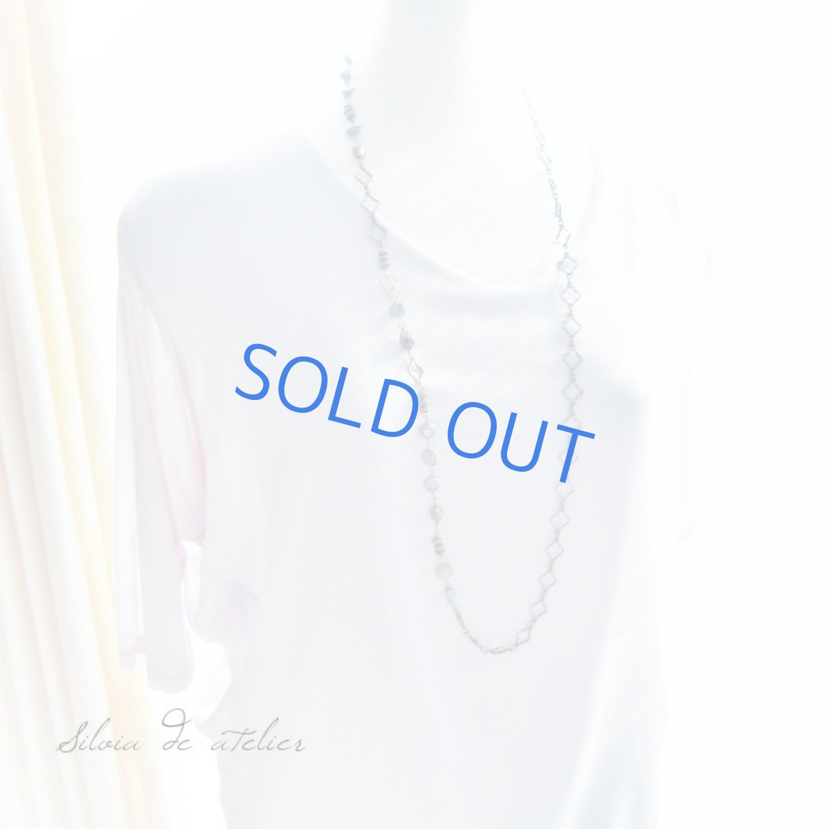 画像4: 6WAY ラブラドライト＆パール　アンティークゴールドロングネックレス (4)