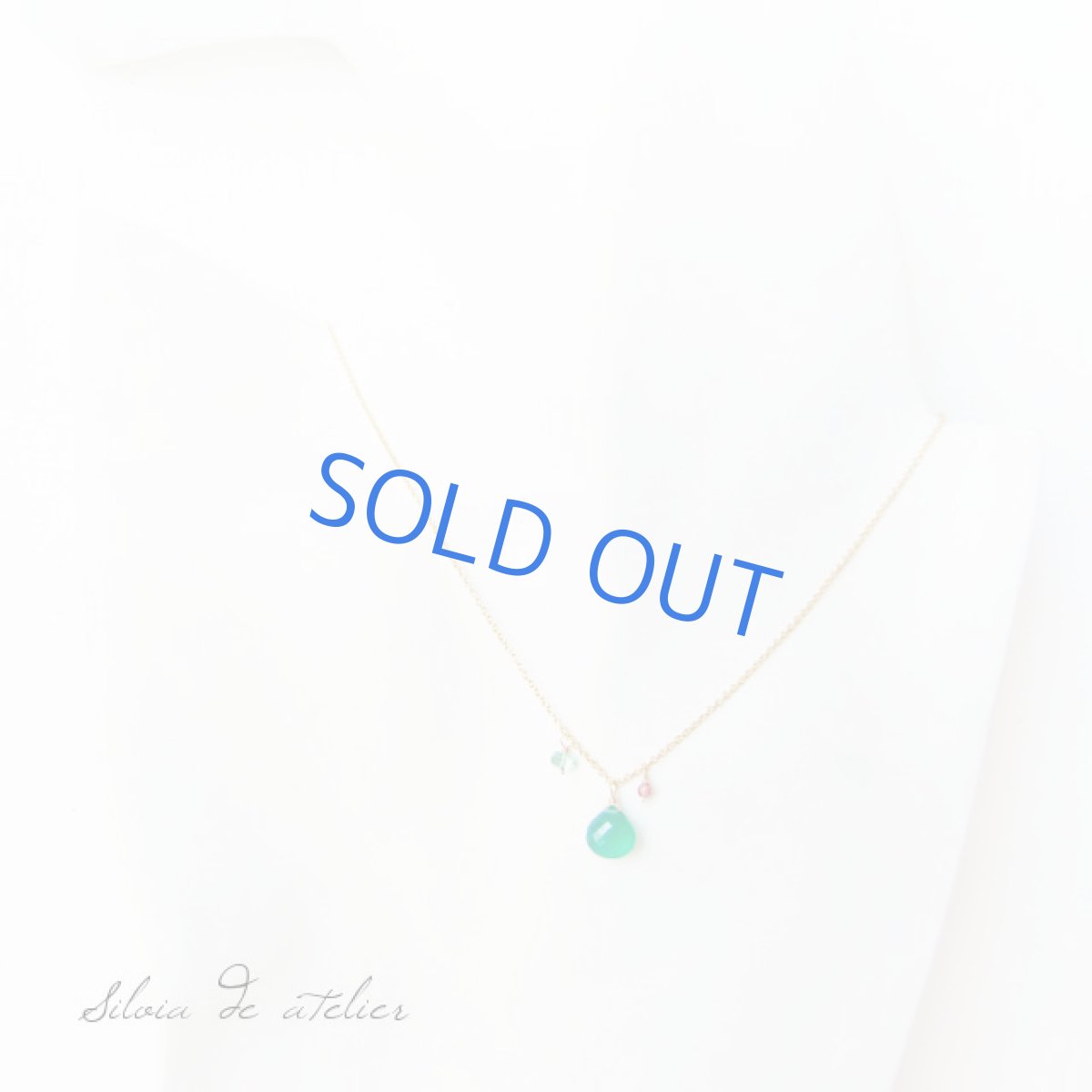 画像2: グリーンオニキス 3粒 14kgfネックレス (2)