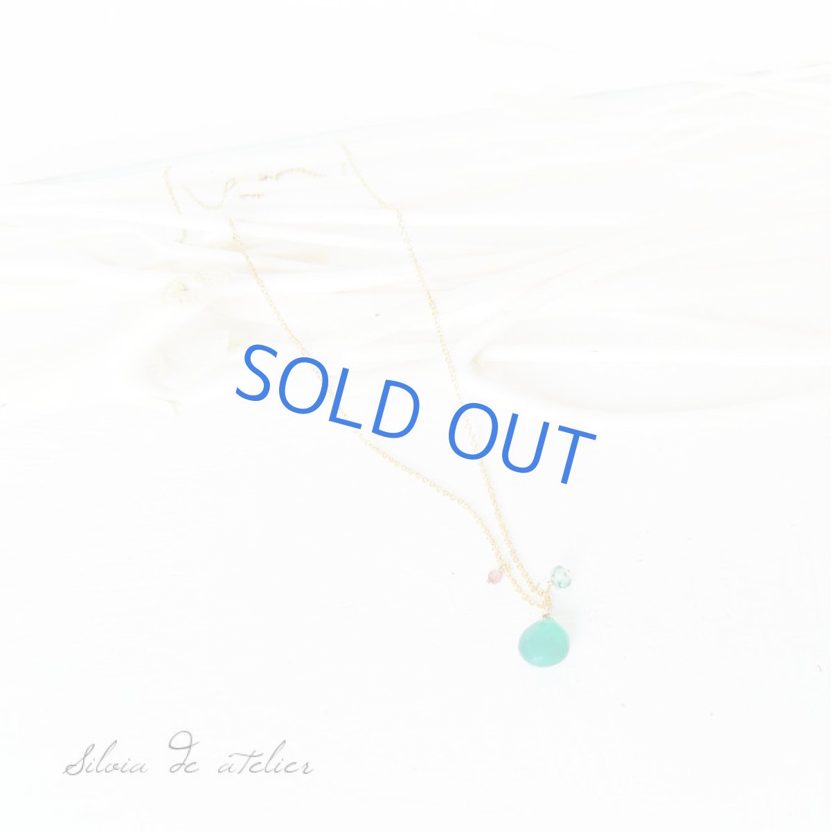 画像4: グリーンオニキス 3粒 14kgfネックレス (4)