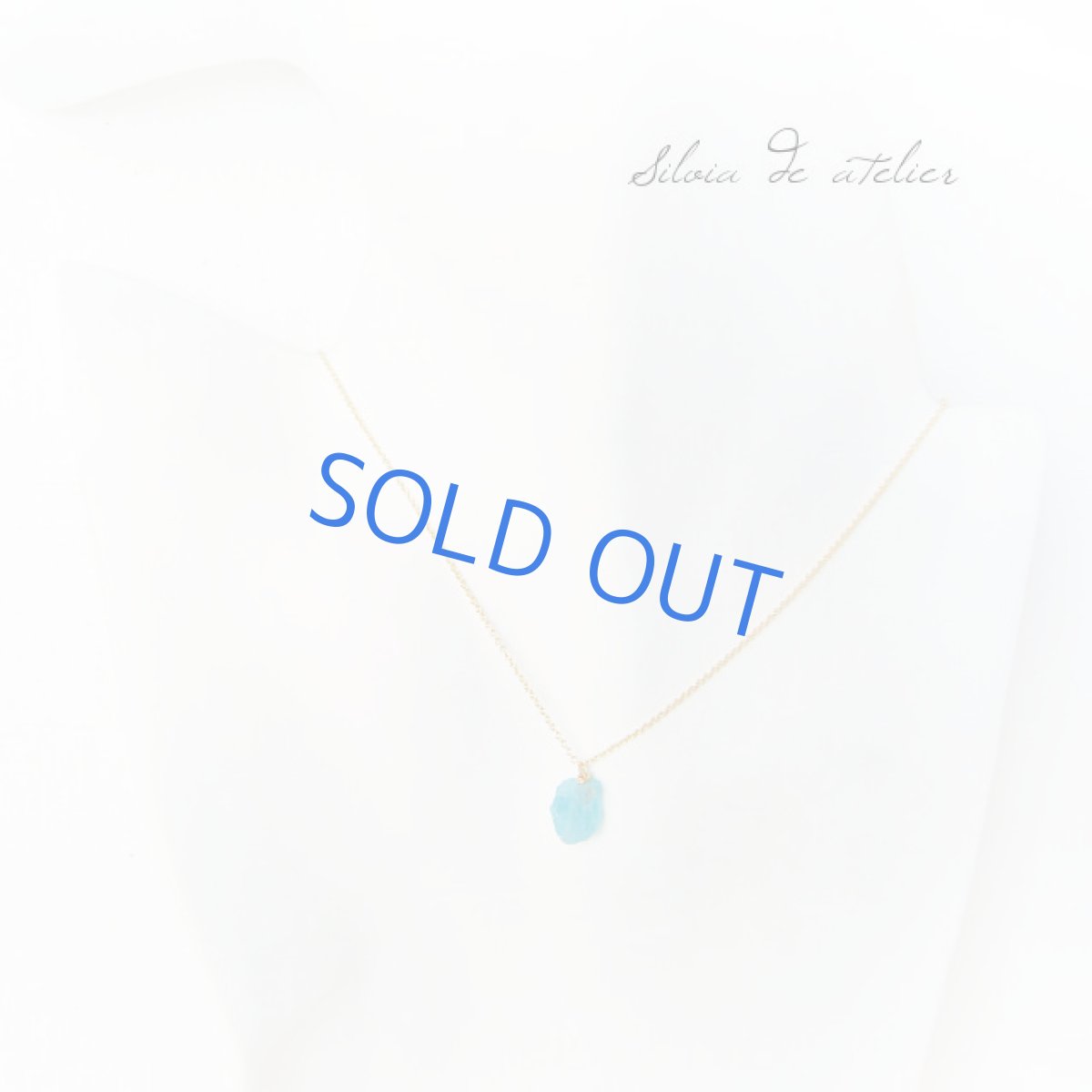 画像2: ブルーアパタイト ラフロックタンブル 14kgfネックレス(アジャスター付) (2)