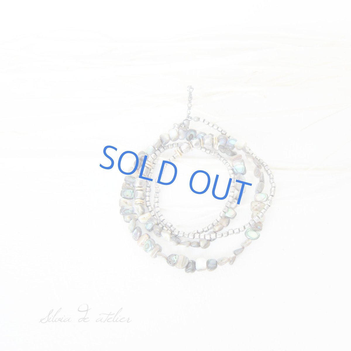 画像2: アバロンシェル アンティークシルバーロングネックレス (2)