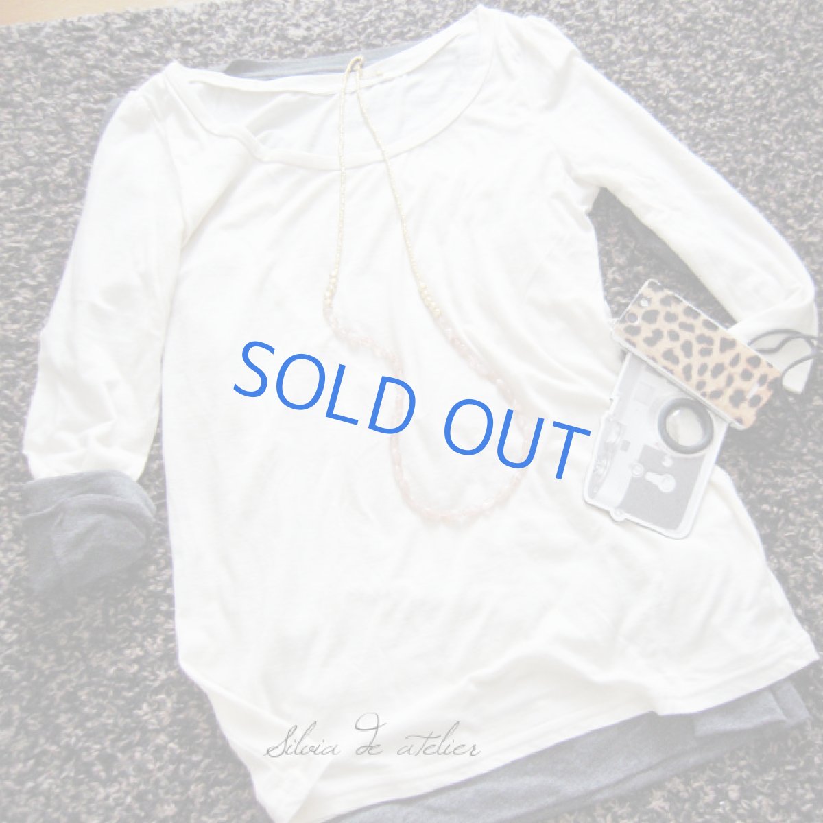 画像3: マイカサンストーンタンブル マットゴールドロングネックレス (3)